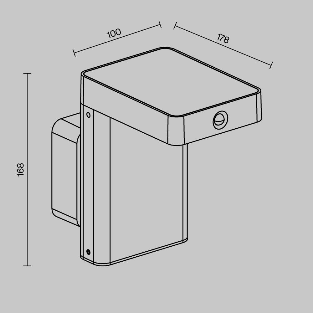 solar outdoor wall light with wood effect finish and motion sensor, modern exterior lighting