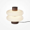 Nuvem table lamp with layered glass shade and bronze base, modern ambient lighting