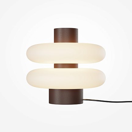 Nuvem table lamp with layered glass shade and bronze base, modern ambient lighting