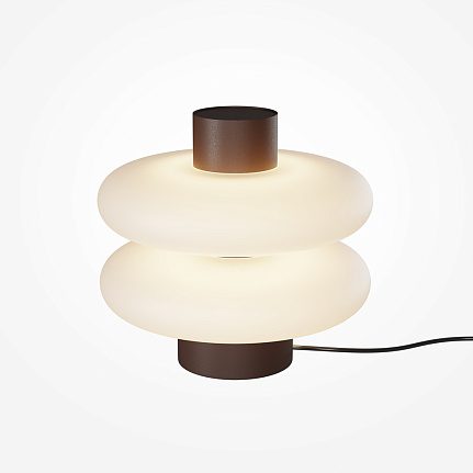 Nuvem table lamp with layered glass shade and bronze base, modern ambient lighting