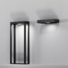 solar outdoor wall light with motion sensor in graphite finish, modern exterior lighting