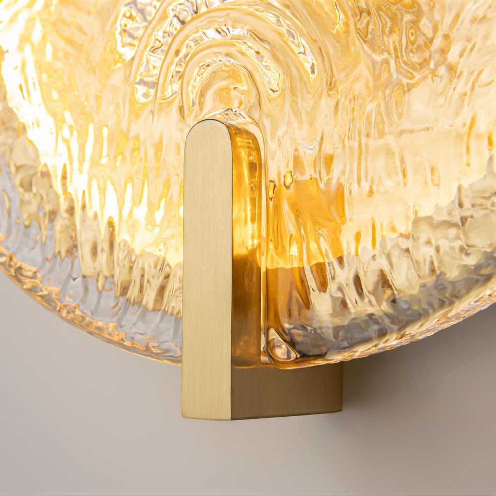 Regatta textured glass wall light gold modern decorative wall lighting
