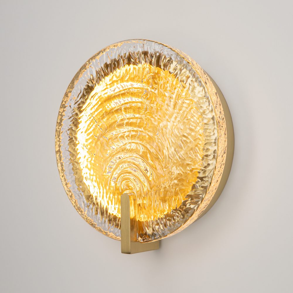 Regatta textured glass wall light gold modern decorative wall lighting