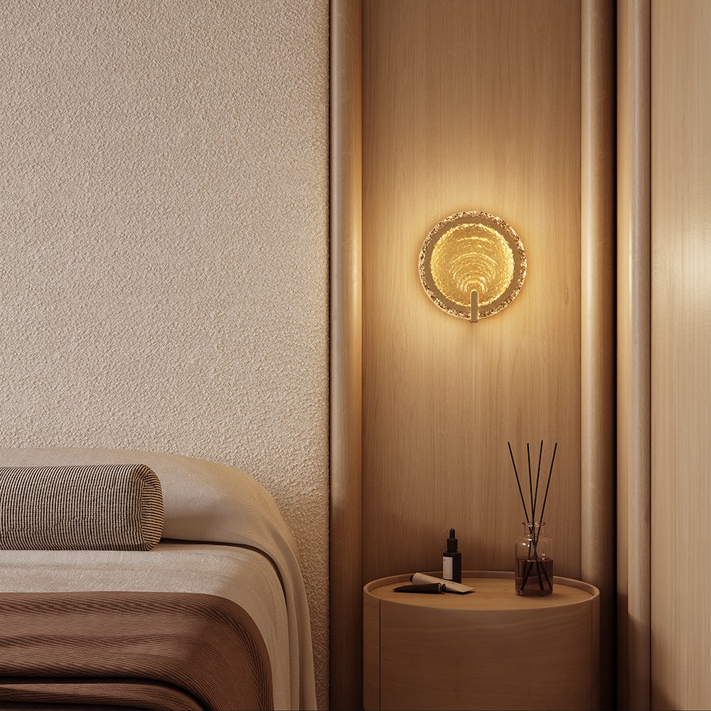 Regatta textured glass wall light gold modern decorative wall lighting