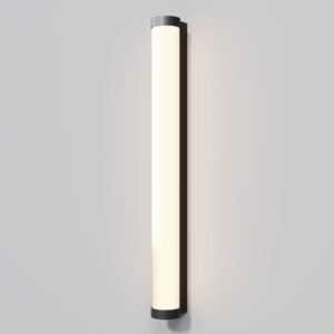 Black outdoor wall light with frosted diffuser, modern IP54 exterior wall lighting
