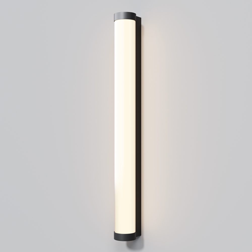 Black outdoor wall light with frosted diffuser, modern IP54 exterior wall lighting