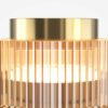 Scala flush ceiling light with ribbed glass shade and brass finish, modern ceiling lighting