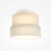 Scala flush ceiling light with ribbed glass shade and white finish, modern ceiling lighting