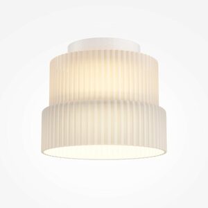 Scala flush ceiling light with ribbed glass shade and white finish, modern ceiling lighting
