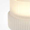 Scala flush ceiling light with ribbed glass shade and white finish, modern ceiling lighting