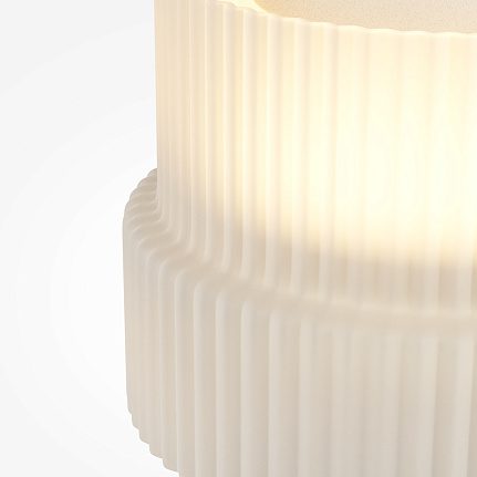 Scala flush ceiling light with ribbed glass shade and white finish, modern ceiling lighting