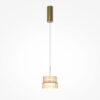 Scala pendant light with ribbed glass shade and brass finish, warm modern ceiling lighting