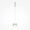 Scala pendant light with ribbed glass shade and white finish, modern ceiling lighting