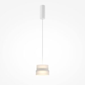 Scala pendant light with ribbed glass shade and white finish, modern ceiling lighting