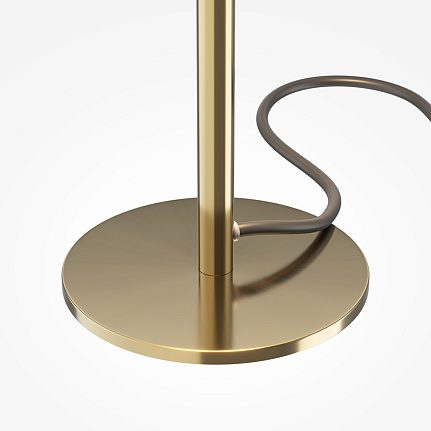 Scala table lamp with ribbed glass shade and brass finish, modern ambient lighting