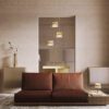 Scala table lamp with ribbed glass shade and brass finish, modern ambient lighting