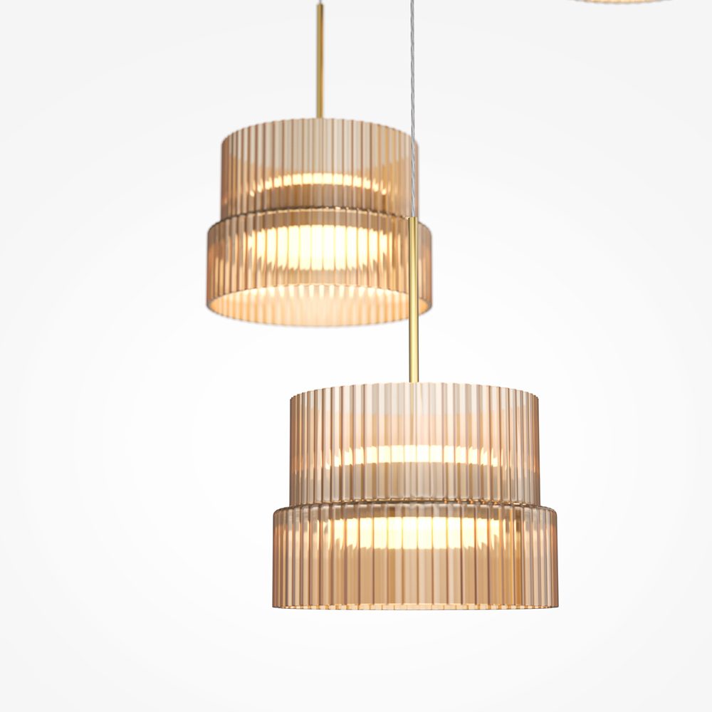 scala-trio-pendant-light-brass-and-ribbed-glass-head Scala trio pendant light with ribbed glass shades and brass finish, modern statement ceiling lighting