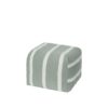 green striped pouf in cotton linen fabric square soft seating stool