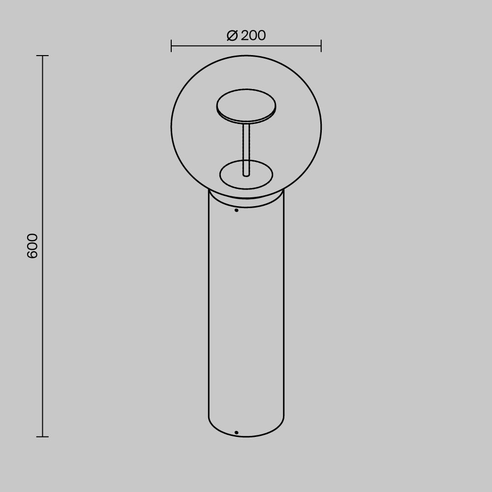 outdoor bollard light with clear glass globe and bronze finish, modern garden pathway lighting