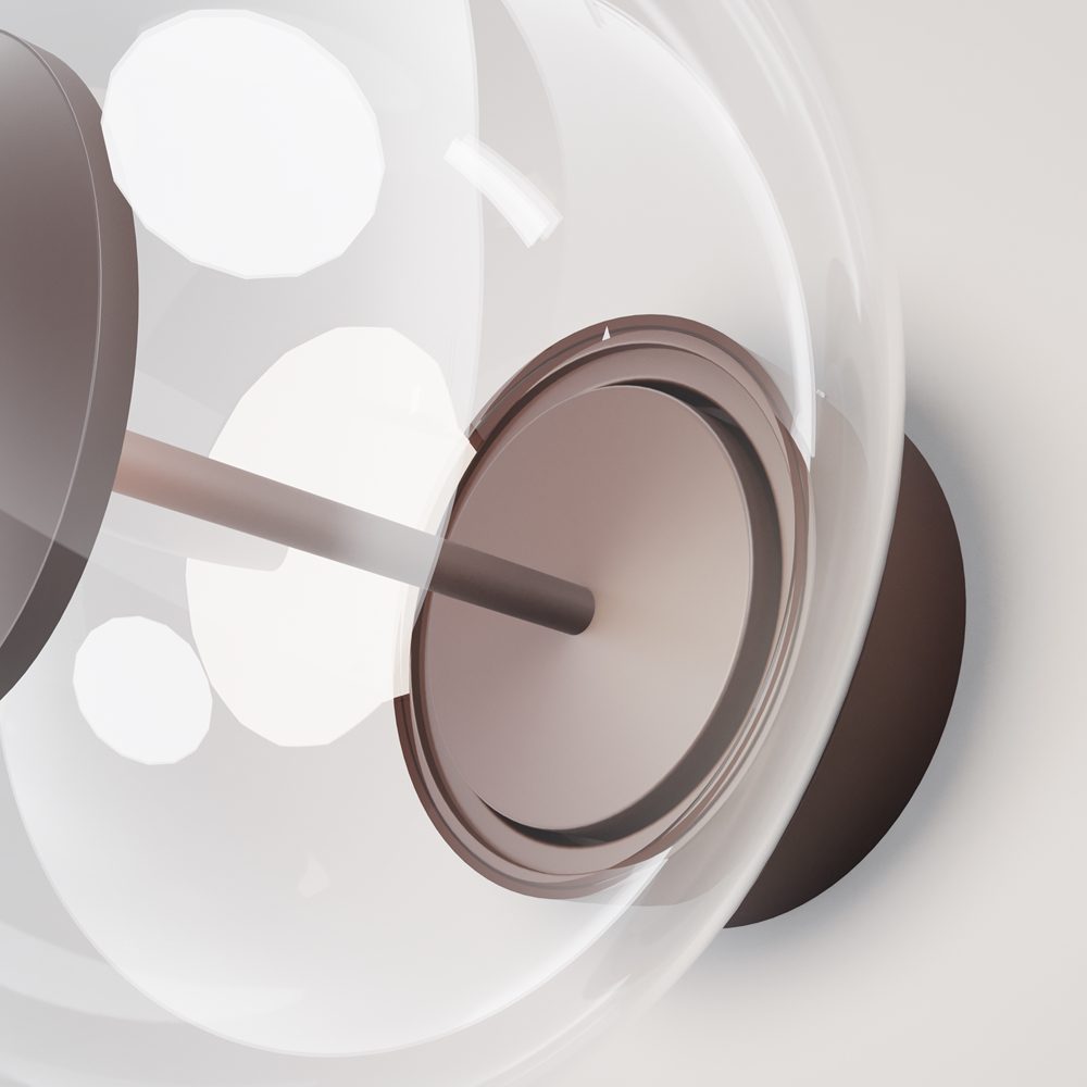 outdoor globe wall light with clear glass shade and bronze finish, modern exterior lighting