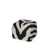 zebra pouf, square soft seating, footstool or side table
