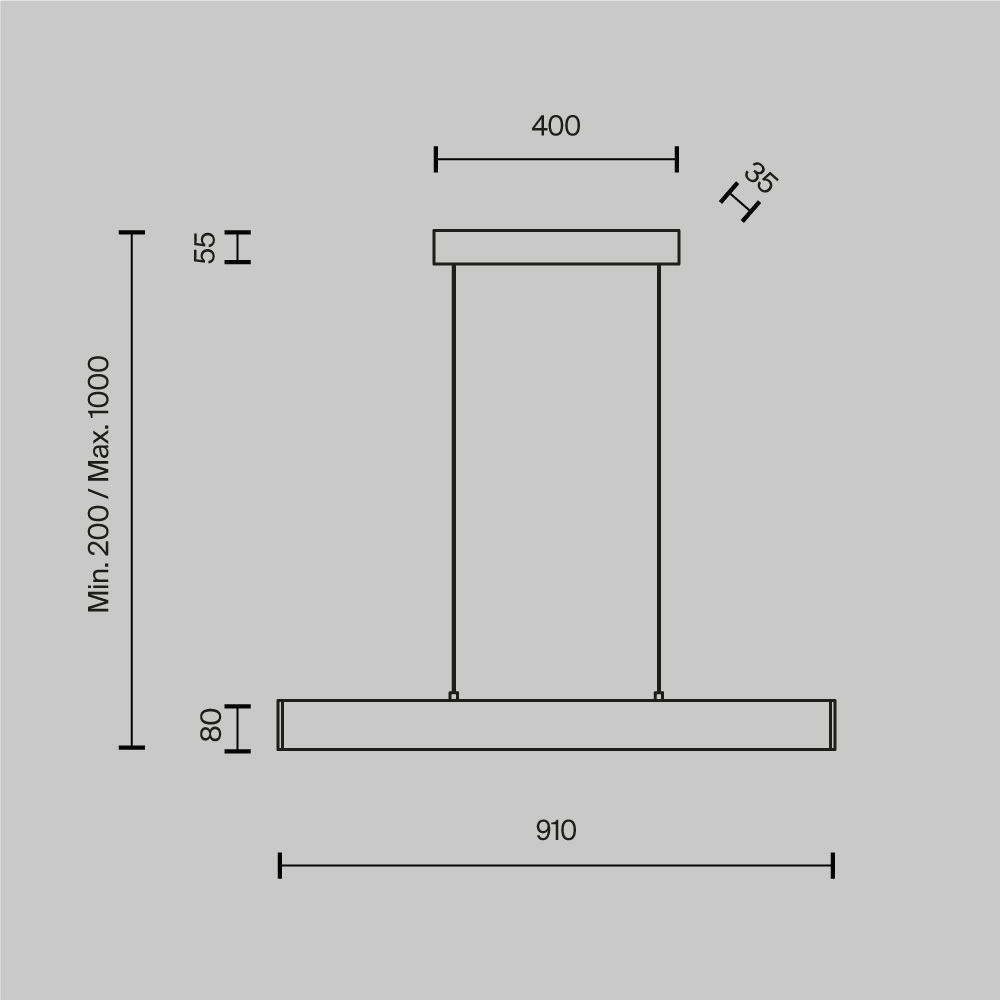 Meausrements of the Step Black Pendant Light