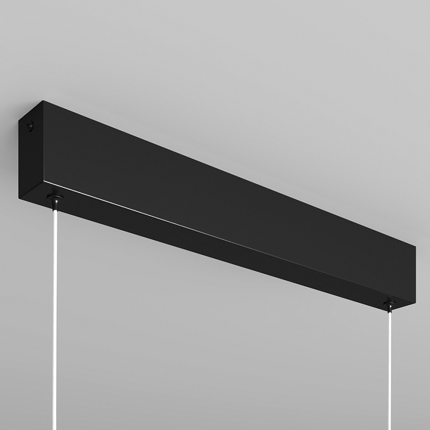 Close up of the fitting of the step black pendant light