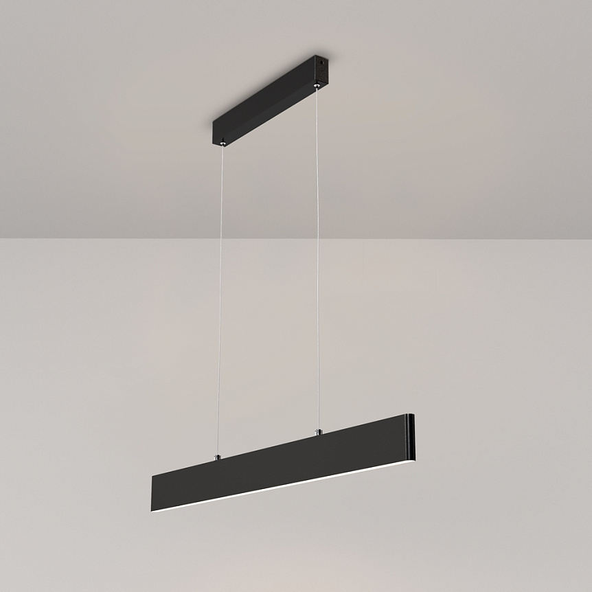 Step Black Pendant Light at an angle