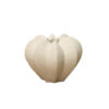 alba-white-ceramic-vase Alba white ceramic vase with a low rounded shape, textured finish, and sculptural petal-style design on a white background.