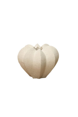 Alba white ceramic vase with a low rounded shape, textured finish, and sculptural petal-style design on a white background.