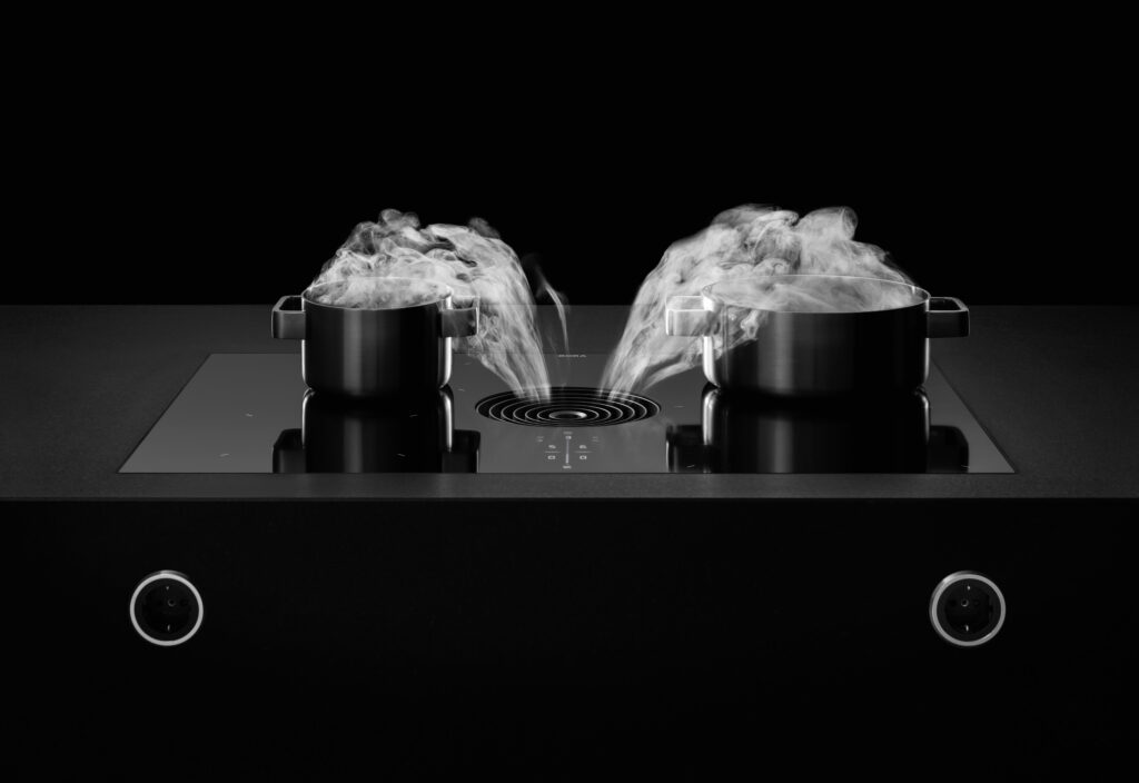 BORA M Pure induction hob with integrated extractor removing cooking vapours at source