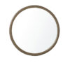 Elara medium round oak mirror with a natural wood frame and circular design, measuring 100cm in diameter, ideal for hallways, living rooms, bedrooms, and contemporary interiors