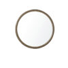 elara-smll-round-oak-mirror Elara small round mirror with a warm oak-coloured wooden frame and natural wood grain detail on a white background.