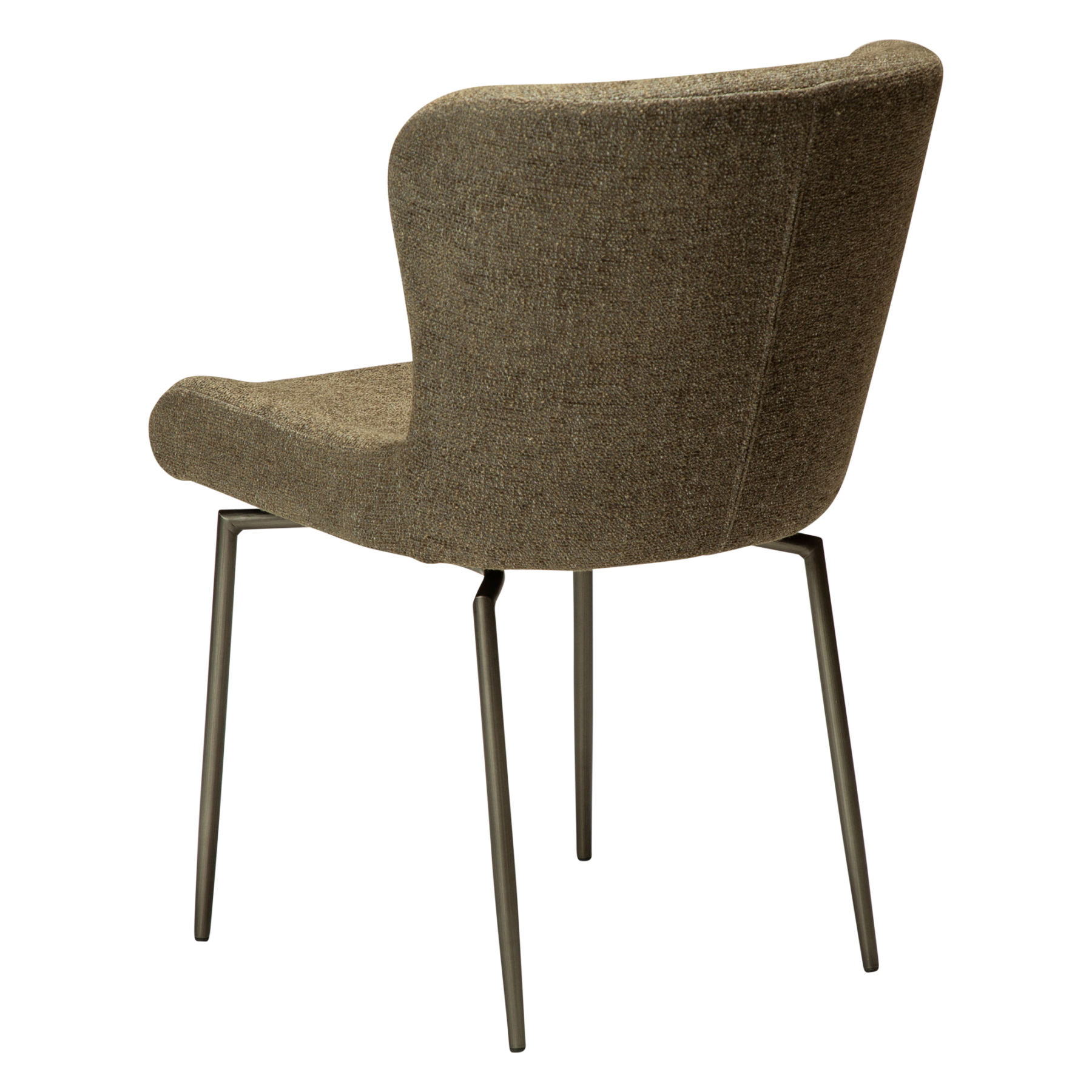 glam-chair-swivel-dark-olive-w-antique-pewter-swivel-legs_100208303-05-back-angle glam swivel chair in dark olive with antique pewter legs.