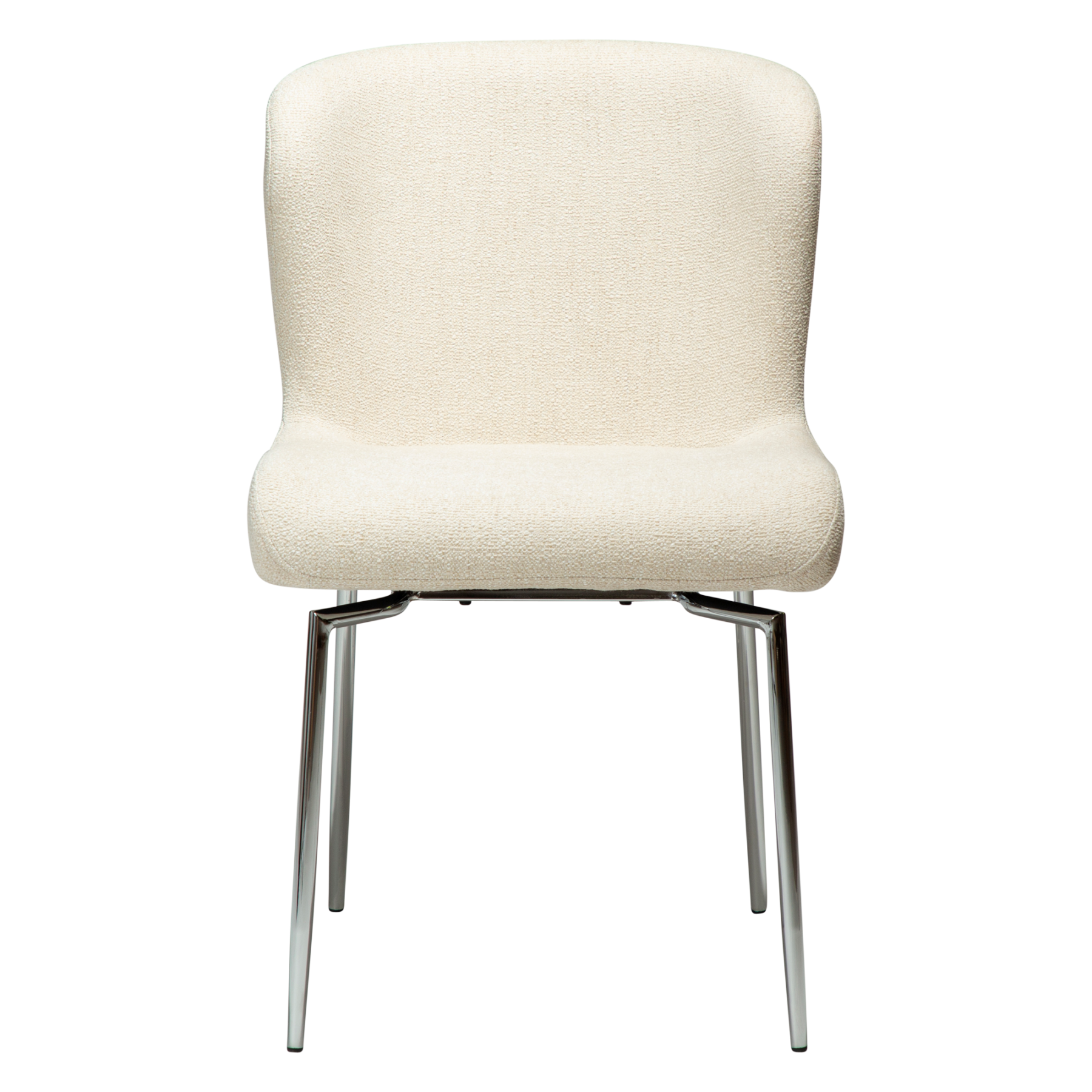 glam-chair-swivel-simply-beige-boucle-w-chrome-swivel-legs_100208323-02-front Front image of the glam chair swivel in simply beige boucle fabric with chrome legs.