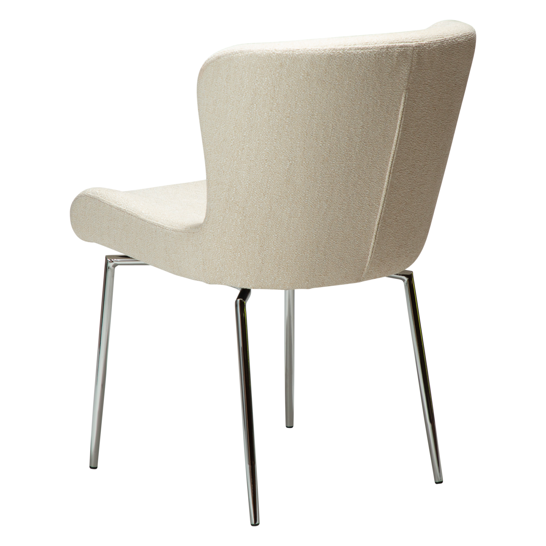 glam-chair-swivel-simply-beige-boucle-w-chrome-swivel-legs_100208323-05-back-angle the glam chair swivel in simply beige boucle fabric with chrome legs.