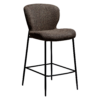 glory-counter-stool-major-brown GLORY counter stool upholstered in Major Brown fabric with a curved backrest and contemporary design for kitchen islands and breakfast bars.