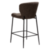 glory-counter-stool-major-brown-angled GLORY counter stool upholstered in Major Brown fabric with a curved backrest and contemporary design for kitchen islands and breakfast bars.