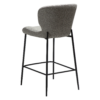 glory-counter-stool-pebble-earth-angle GLORY counter stool upholstered in Pebble Earth fabric with a curved backrest and contemporary design for kitchen islands and breakfast bars.