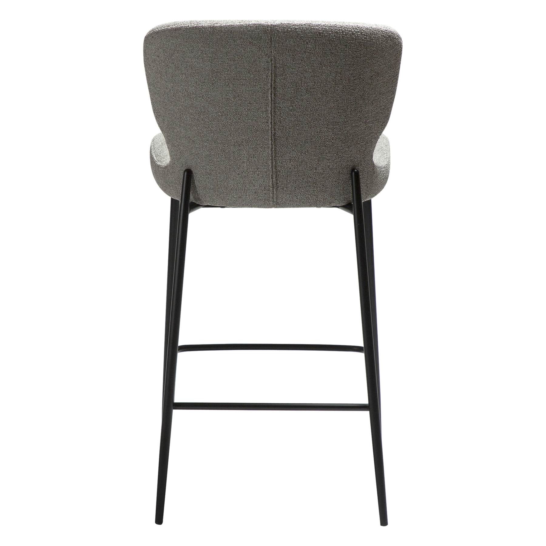 glory-counter-stool-pebble-earth-back GLORY counter stool upholstered in Pebble Earth fabric with a curved backrest and contemporary design for kitchen islands and breakfast bars.