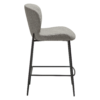 glory-counter-stool-pebble-earth-side GLORY counter stool upholstered in Pebble Earth fabric with a curved backrest and contemporary design for kitchen islands and breakfast bars.