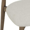 Oslo light grey upholstered dining chair with warm oak-coloured wooden frame, padded seat, and rounded backrest on a white background.