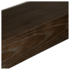 proptopia-shelf-mocca-stained-ash-veneer-120cm-angle Proptopia Shelf in mocca stained ash veneer measuring 120cm wide, featuring a slim profile and curved ends, ideal for displaying books, artwork, photographs, and decorative accessories in contemporary interiors.