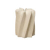 Sculptura white ceramic vase with folded sculptural detailing and textured finish, ideal for modern shelves, consoles, and decorative styling.