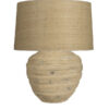Sorrento ribbed wooden table lamp base with a rounded sculptural shape and natural wood finish, ideal for bedside tables, consoles, and living room styling.
