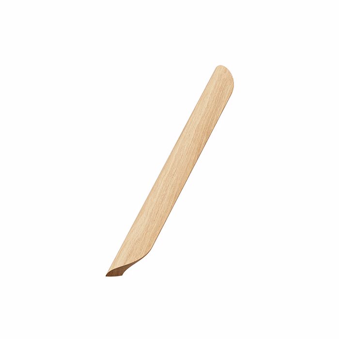 archive-handle-clear-lacquered-oak-4x192 Archive clear lacquered oak cabinet handle with a curved Scandinavian design for kitchen cabinets, drawers, wardrobes, and bespoke furniture.