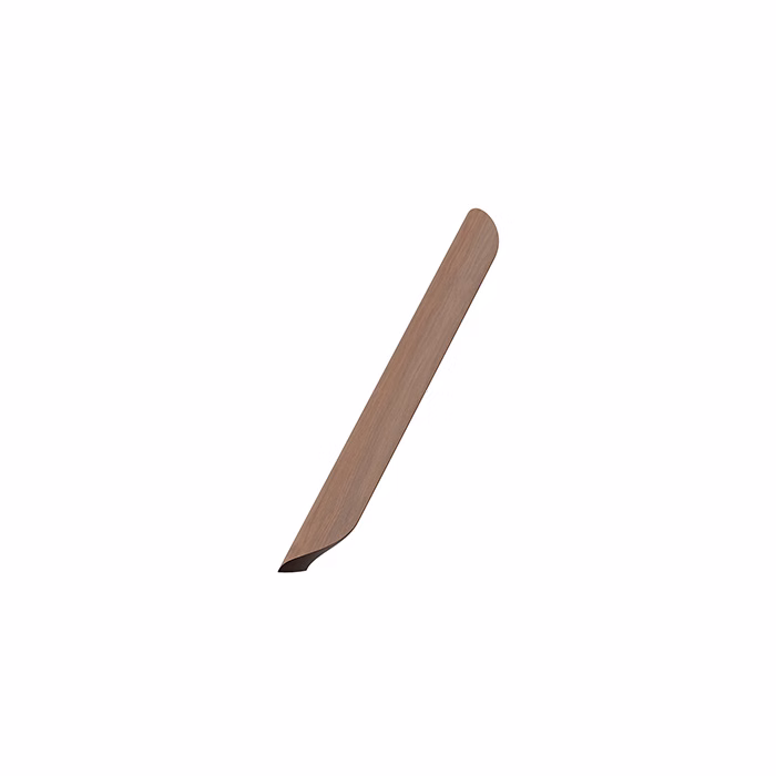 archive-handle-clear-lacquered-walnut-320cc Archive clear lacquered walnut cabinet handle with a curved Scandinavian design for kitchen cabinets, drawers, wardrobes, and bespoke furniture.