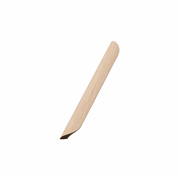 archive-handle-untreated-oak-2x256cc Archive untreated oak cabinet handle with a curved Scandinavian design for kitchen cabinets, drawers, wardrobes, and bespoke furniture.