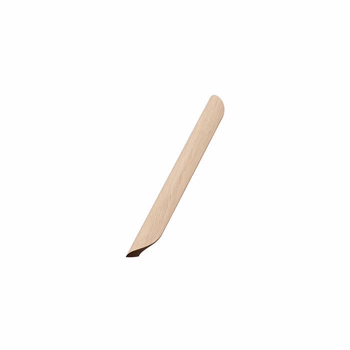 archive-handle-untreated-oak-320cc Archive untreated oak cabinet handle with a curved Scandinavian design for kitchen cabinets, drawers, wardrobes, and bespoke furniture.