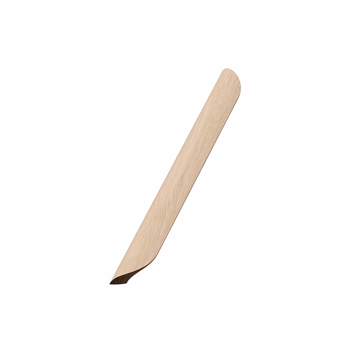 archive-handle-untreated-oak-4x192cc Archive untreated oak cabinet handle with a curved Scandinavian design for kitchen cabinets, drawers, wardrobes, and bespoke furniture.